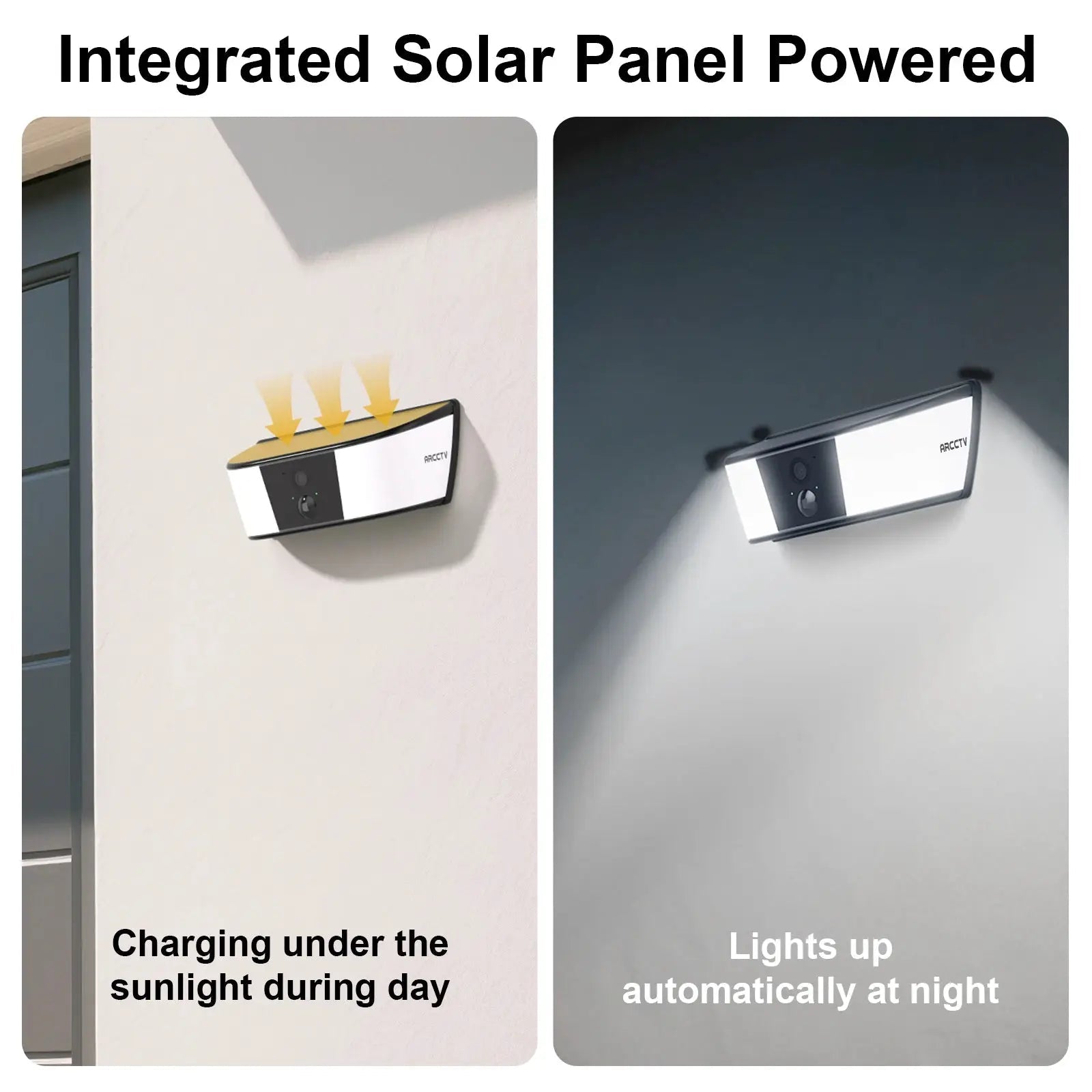 ARCCTV 2K Solar WiFi Floodlight Camera With Two Way Audio Smart Home Guard