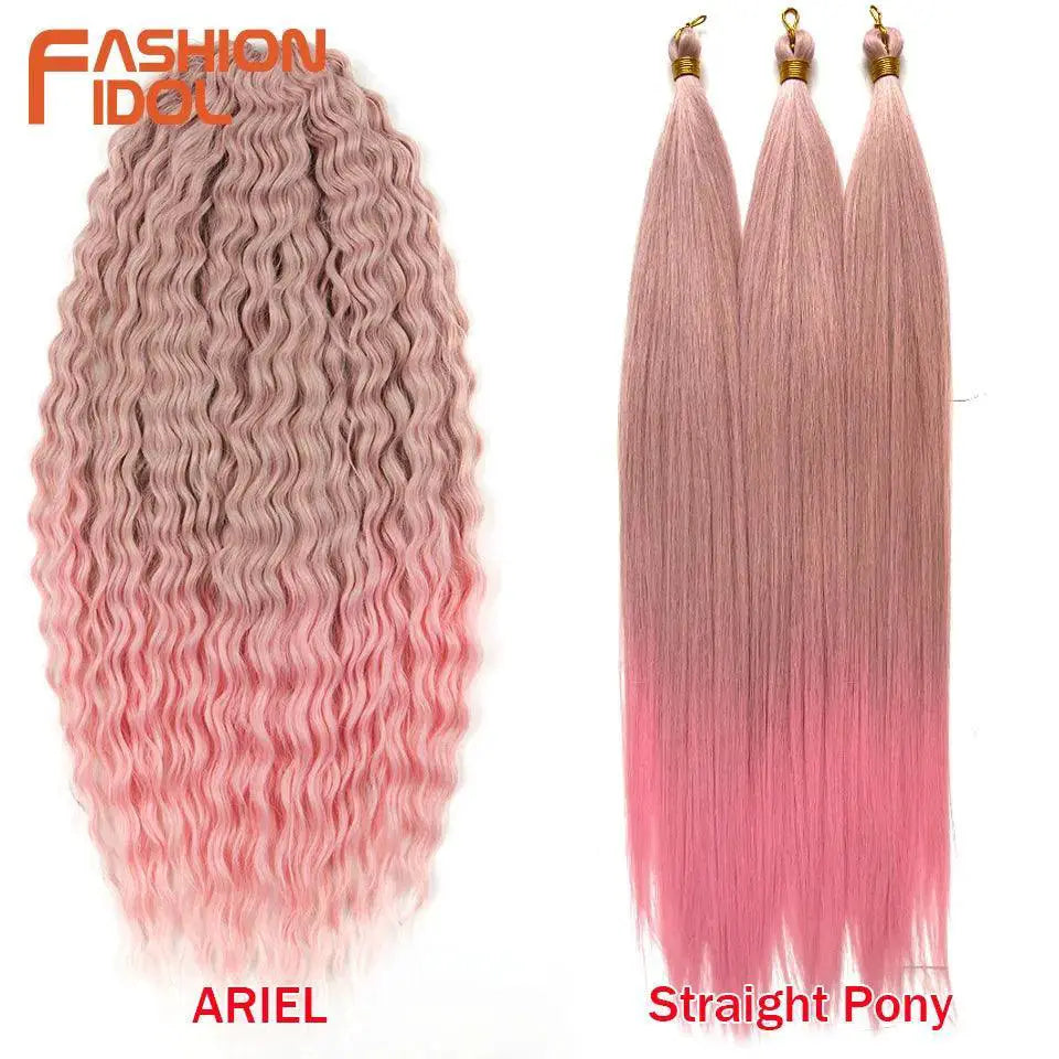 Ariel Ombre Brown Synthetic Hair Extension 28 Inch Pony