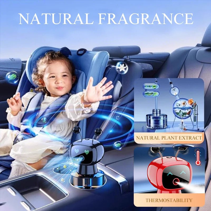 AromaBot AI Smart Robot Car Diffuser Rechargeable Cologne Fragrance For Vehicles