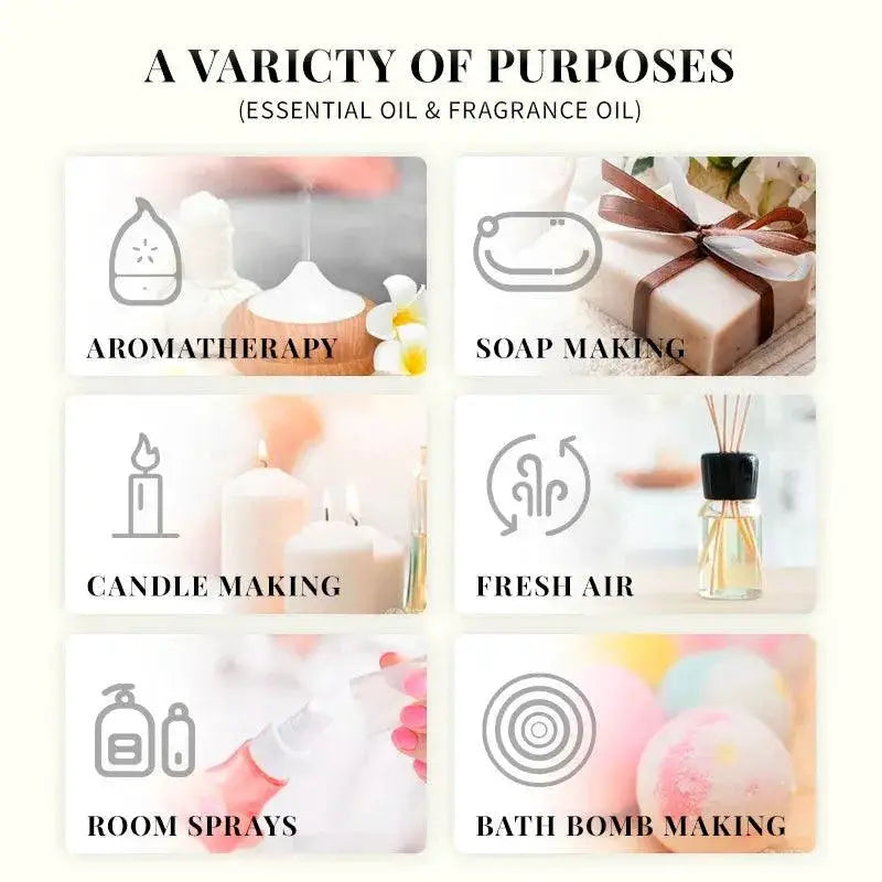 Aromatherapy Essential Oil Set Vanilla Eucalyptus Jasmine