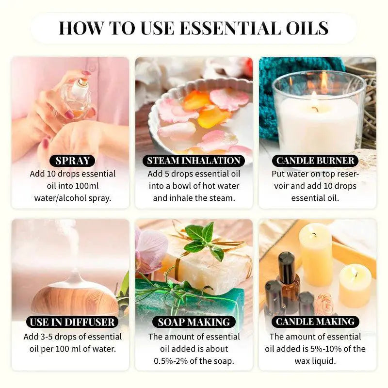 Aromatherapy Essential Oil Set Vanilla Eucalyptus Jasmine