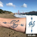 Arrow Design Temporary Tattoos for Men