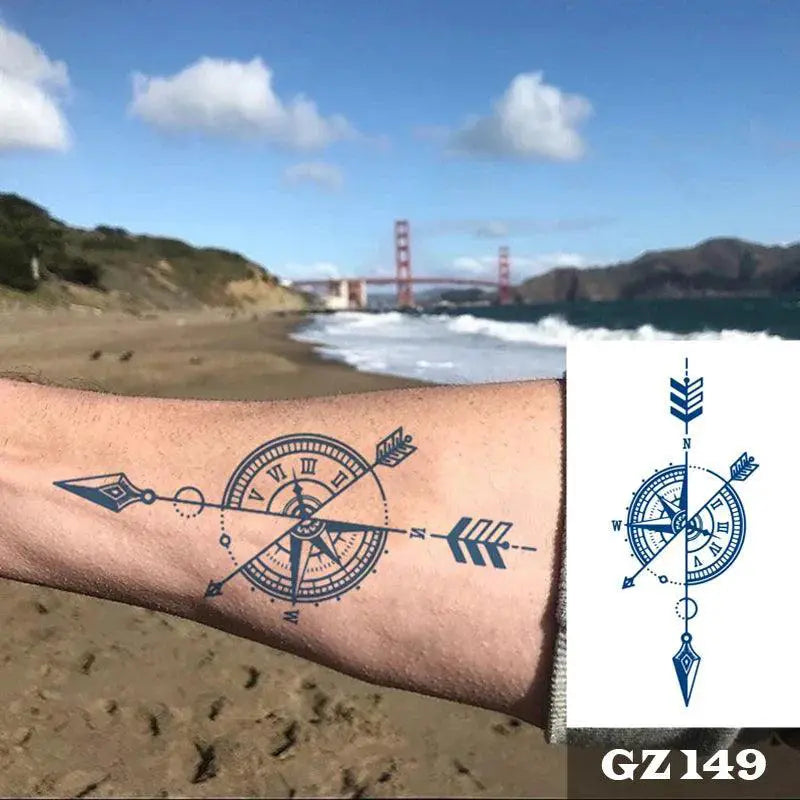 Arrow Design Waterproof Temporary Tattoo Sticker Set For Men