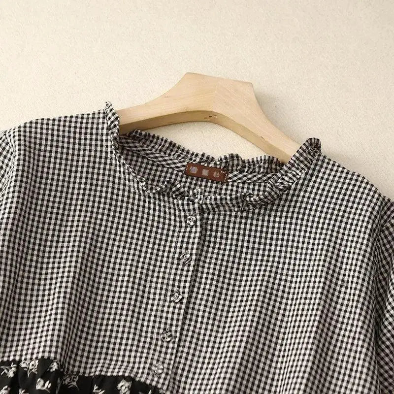 Artsy Patchwork Plaid Dress Summer Statement Style