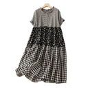 Artsy Patchwork Plaid Dress Stylish Summer Statement Dress