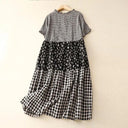 Artsy Patchwork Plaid Dress Stylish Summer Statement Dress