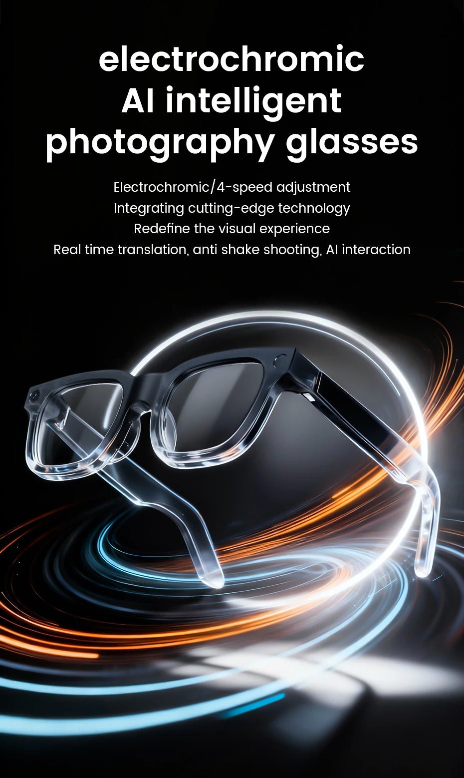 AsterTech Vision Glasses - HD Photo Video AI Translation and Touch Controls Plus