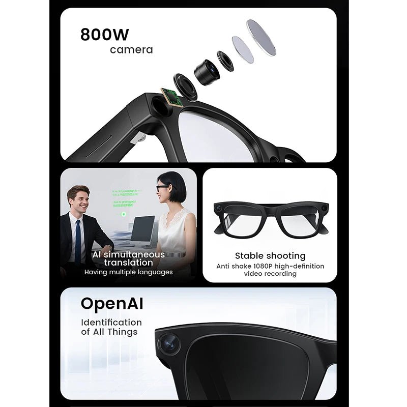 AsterTech Vision Glasses - HD Photo Video AI Translation and Touch Controls Plus