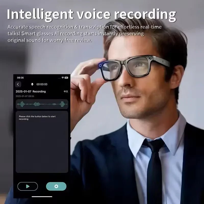 AstraLens Smart Glasses 8MP Camera AI Translation Bluetooth Calls Recording Lite