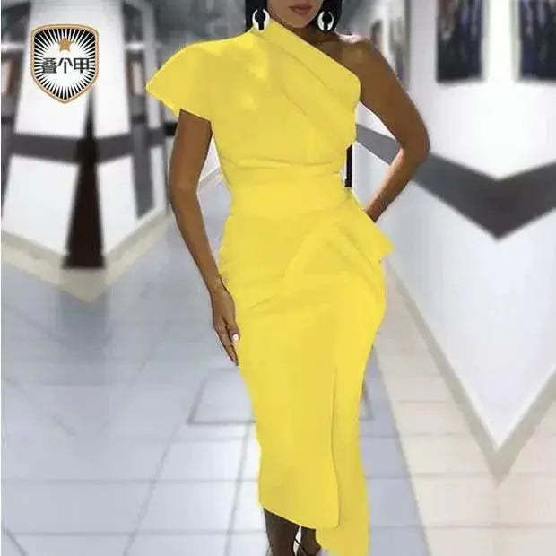Asymmetrical Ruched Cocktail Dress For Elegant Sophistication