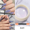 Aurora Blue Chrome Nail Powder Mesmerizing Holographic Sparkle