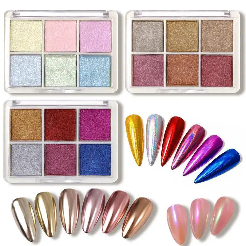 Aurora Holographic Nail Glitter Powder Kit For UV Gel Art