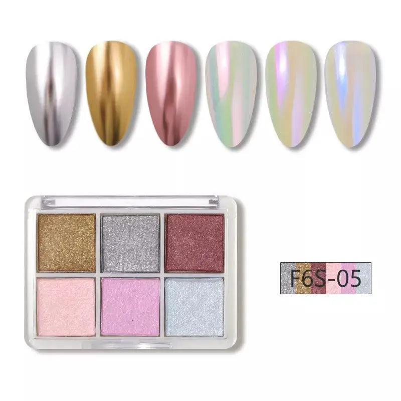 Aurora Holographic Nail Glitter Powder Kit For UV Gel Art