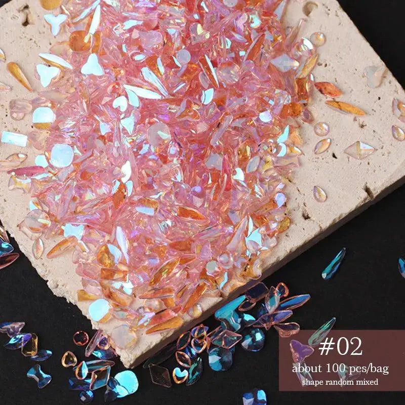 Aurora Rhinestone Nail Art Kit Dazzling AB Crystals Set