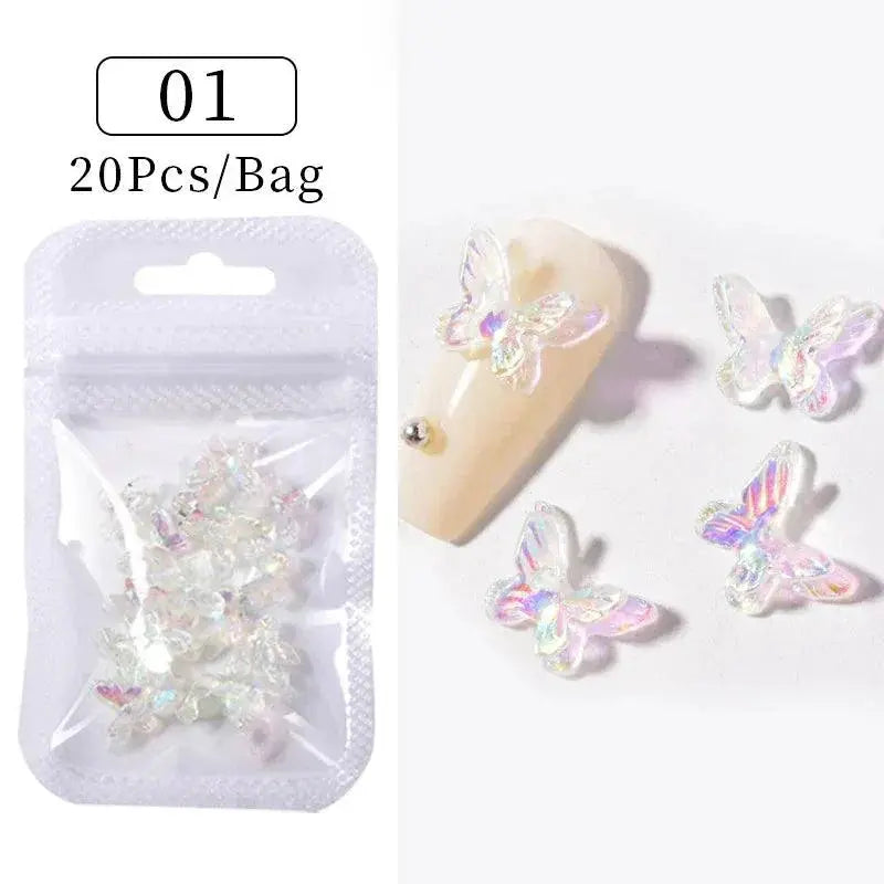 Auroras Butterfly 3D Nail Art Beads Kit For DIY Jewelry