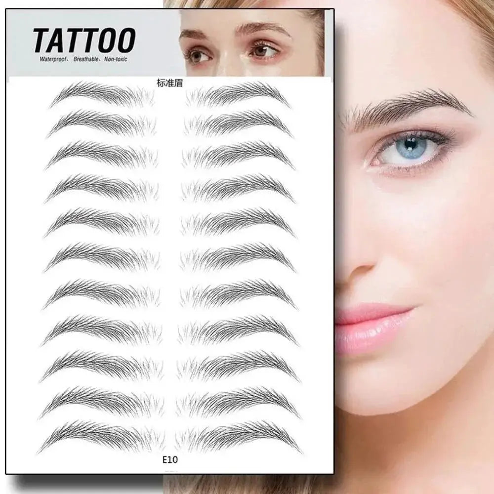 Authentic 4D Hair Eyebrows Waterproof Tattoo Stickers Set