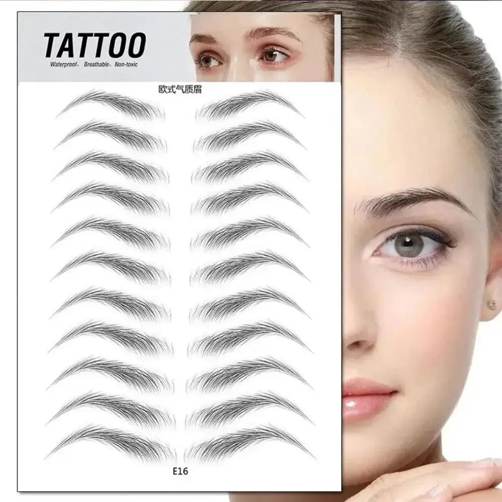 Authentic 4D Hair Eyebrows Waterproof Tattoo Stickers Set