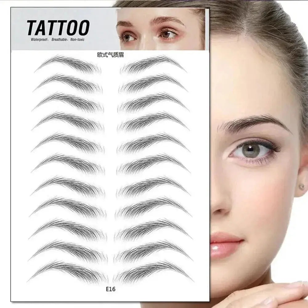 Authentic 4D Hair Eyebrows Waterproof Tattoo Stickers Set