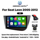 AutoLink Wireless CarPlay Radios-Android 14 Navigation GPS Leon 2 MK2X 2005-2012