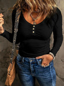 Autumn and Winter New Solid Color Long-Sleeved T-Shirt