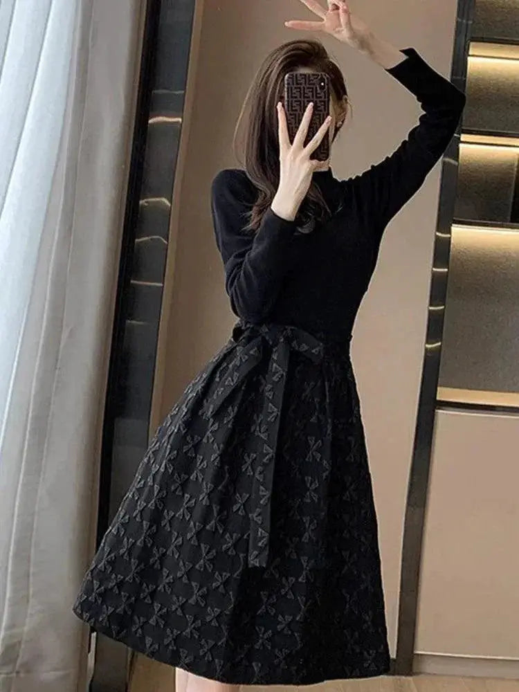 Autumn Charm Modern Chinese Dress With Korean Elegance