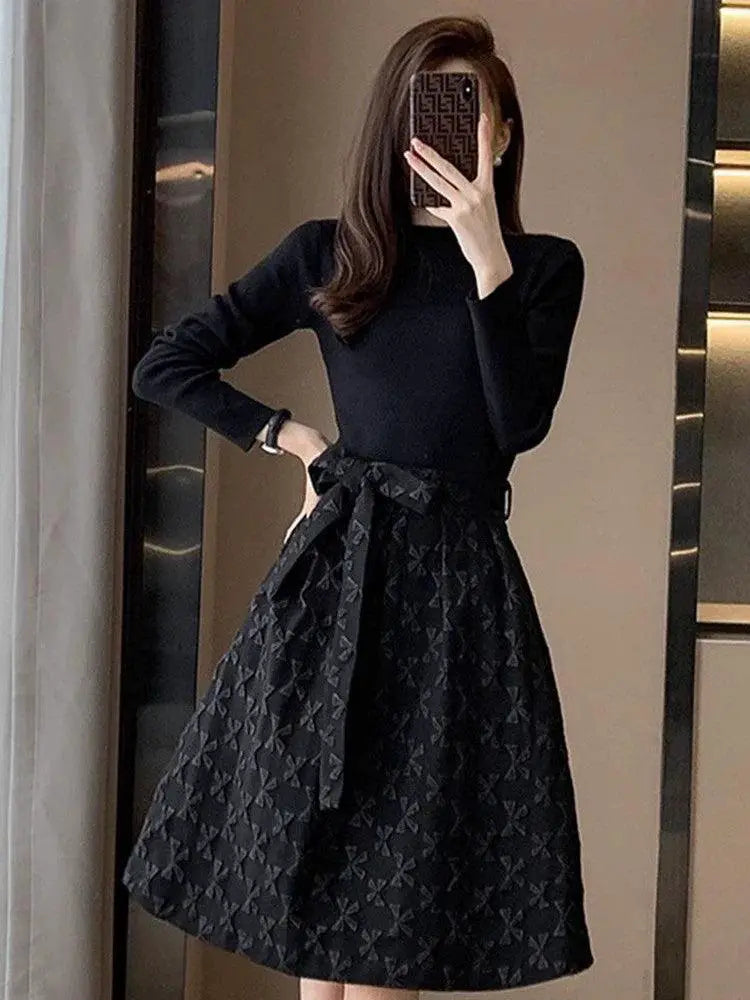 Autumn Charm Modern Chinese Dress With Korean Elegance