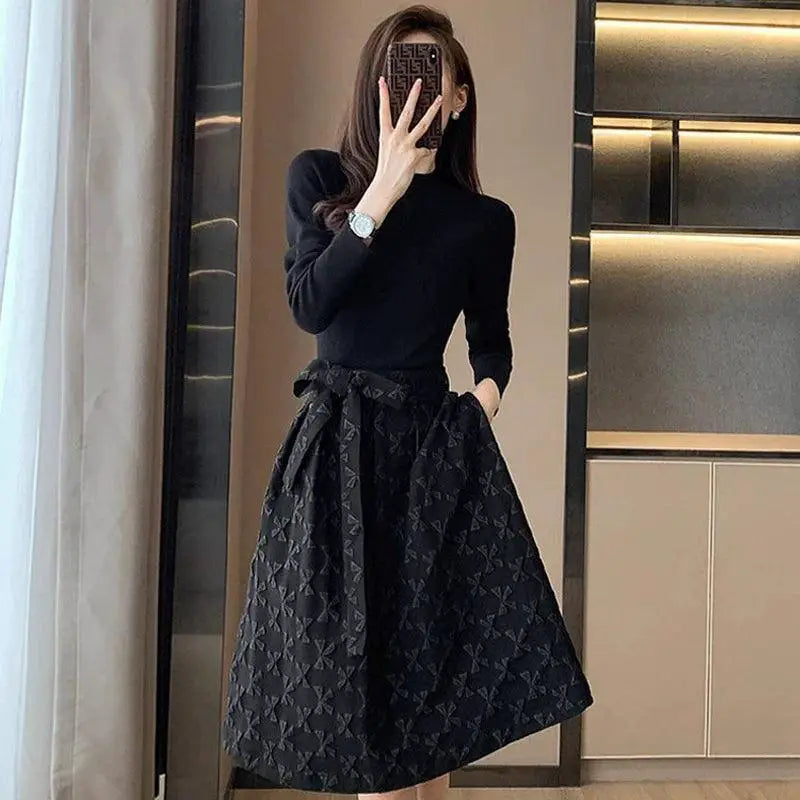 Autumn Charm Modern Chinese Dress With Korean Elegance