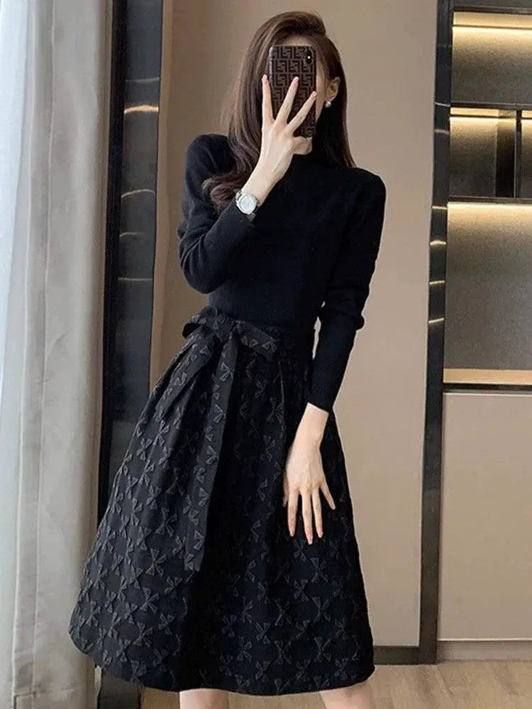 Autumn Charm Modern Chinese Dress With Korean Elegance