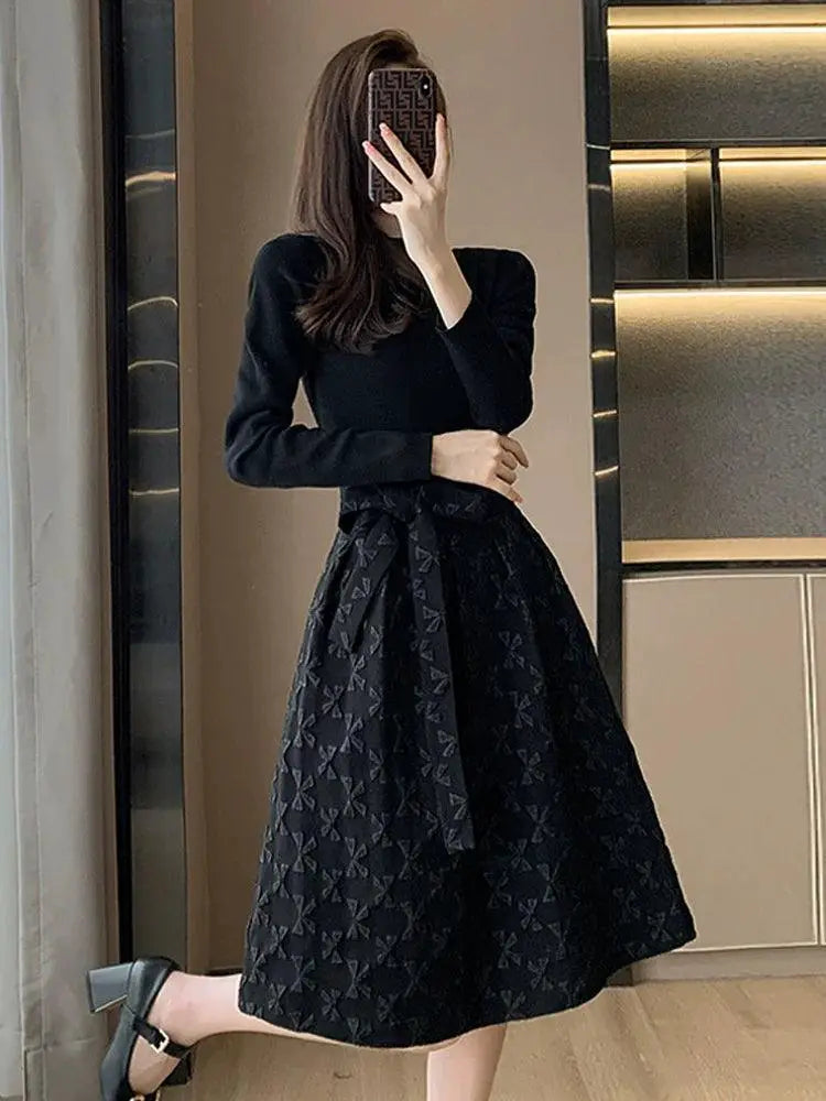 Autumn Charm Modern Chinese Dress With Korean Elegance