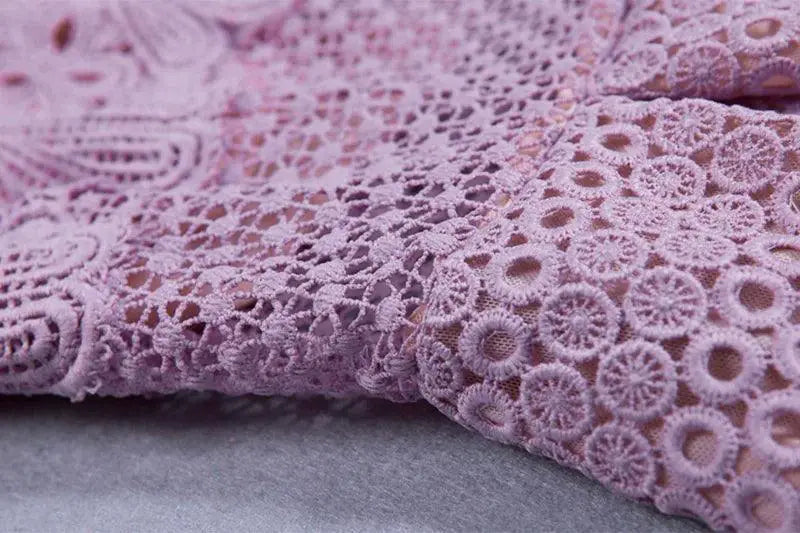Autumn Charm Pink Purple Floral Dress Elegant National Style