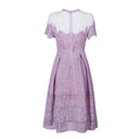 Autumn Charm Pink Purple Floral Dress Elegant National Style