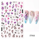 Autumn Splendor Nail Art Stickers Gold Leaf Floral Designs