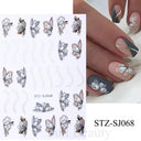 Autumn Splendor Nail Art Stickers Gold Leaf Floral Designs