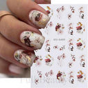 Autumn Splendor Nail Art Stickers Gold Leaf Floral Designs