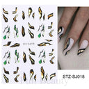 Autumn Splendor Nail Art Stickers Gold Leaf Floral Designs