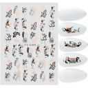 Autumn Splendor Nail Art Stickers Gold Leaf Floral Designs