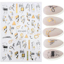 Autumn Splendor Nail Art Stickers Gold Leaf Floral Designs