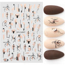 Autumn Splendor Nail Art Stickers Gold Leaf Floral Designs