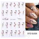 Autumn Splendor Nail Art Stickers Gold Leaf Floral Designs