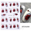 Autumn Splendor Nail Art Stickers Gold Leaf Floral Designs