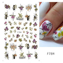 Autumn Splendor Nail Art Stickers Gold Leaf Floral Designs