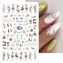 Autumn Splendor Nail Art Stickers Gold Leaf Floral Designs