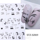 Autumn Splendor Nail Art Stickers Gold Leaf Floral Designs