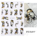 Autumn Splendor Nail Art Stickers Gold Leaf Floral Designs