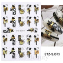 Autumn Splendor Nail Art Stickers Gold Leaf Floral Designs