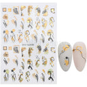 Autumn Splendor Nail Art Stickers Gold Leaf Floral Designs
