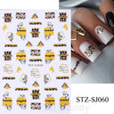 Autumn Splendor Nail Art Stickers Gold Leaf Floral Designs