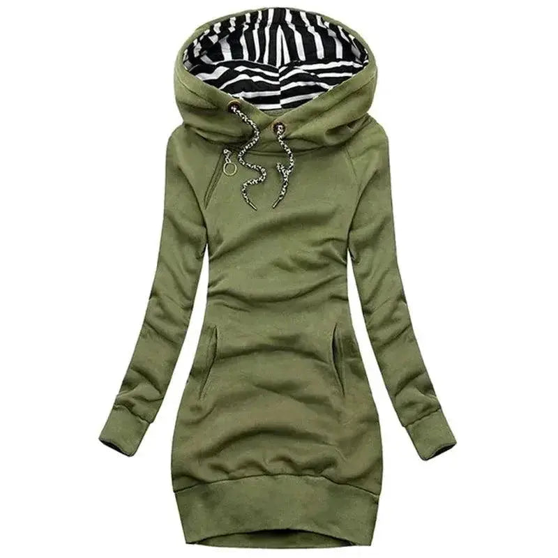 Autumn Winter Hoodie Dress For Women Cozy Sweatshirt