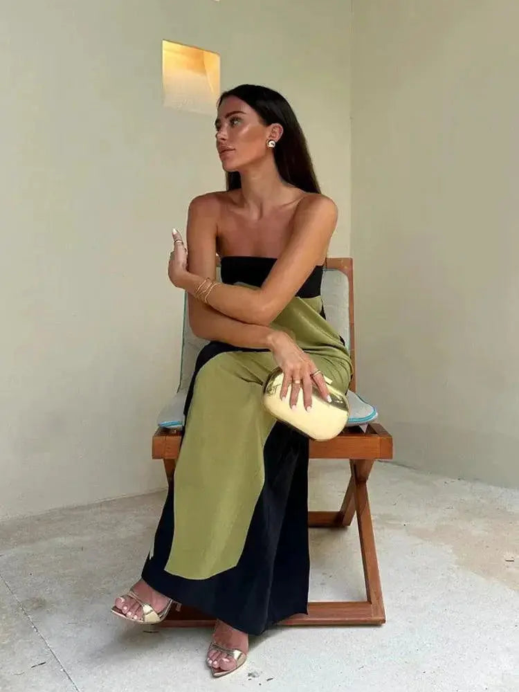 Chic Avocado Print Off Shoulder Summer Dress For Women