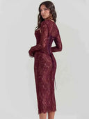 Avrilyaan Lace Bodycon Dress Sophisticated Evening Wear